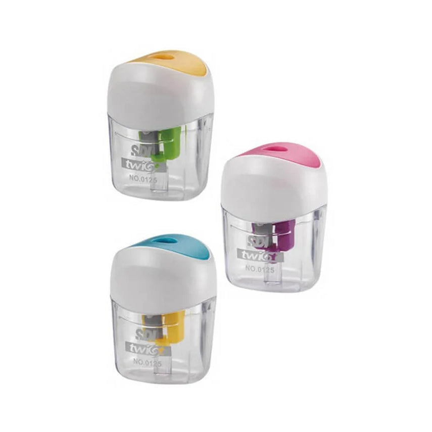 Afia com Depósito Com Sistema Rotativo - Afia 2x mais Rápido - Cores Sortidas