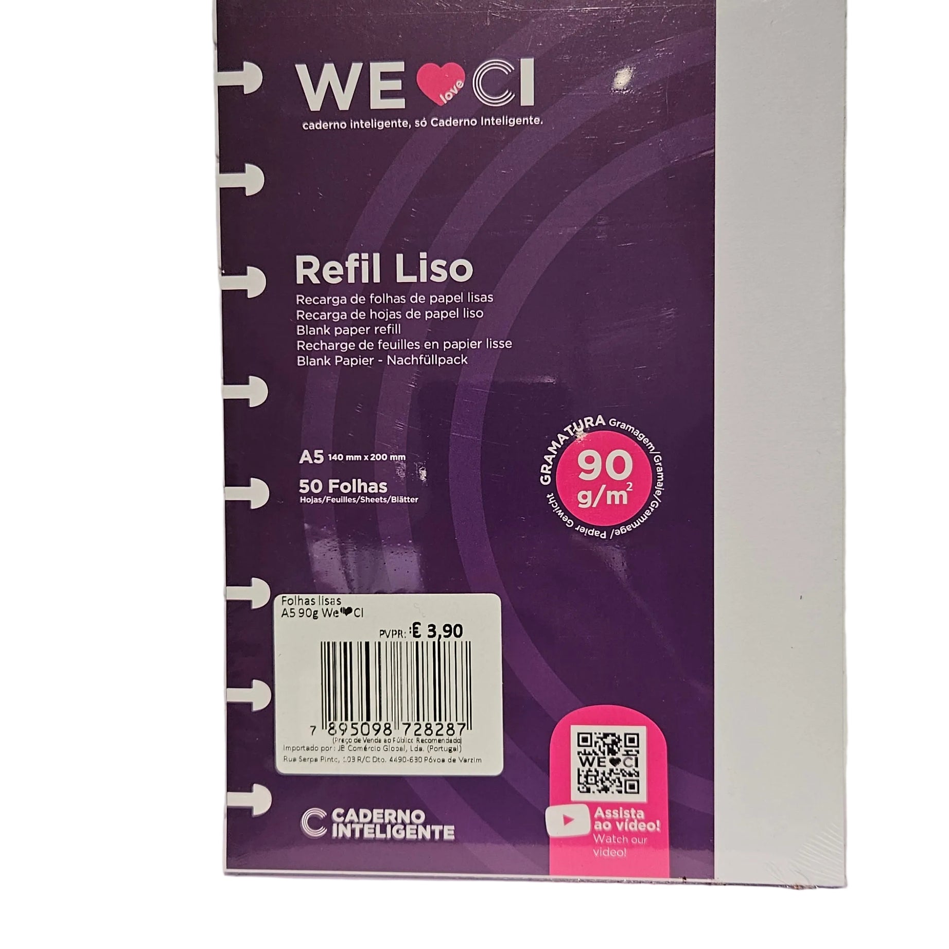 Recarga Caderno Inteligente A5 Folhas Lisas 90g