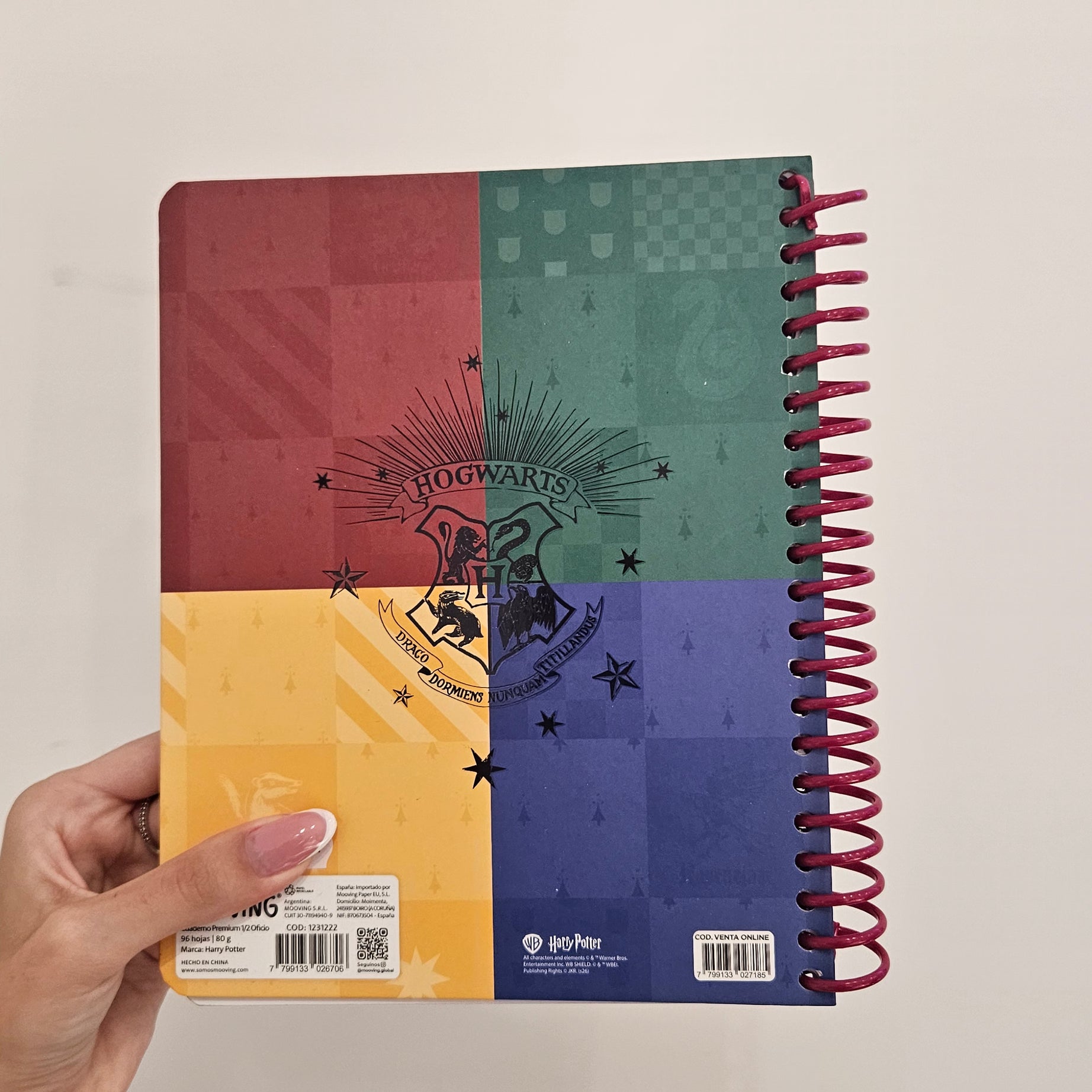 Caderno A5 em Espiral Quadriculado Harry Potter com Autocolantes e Envelope