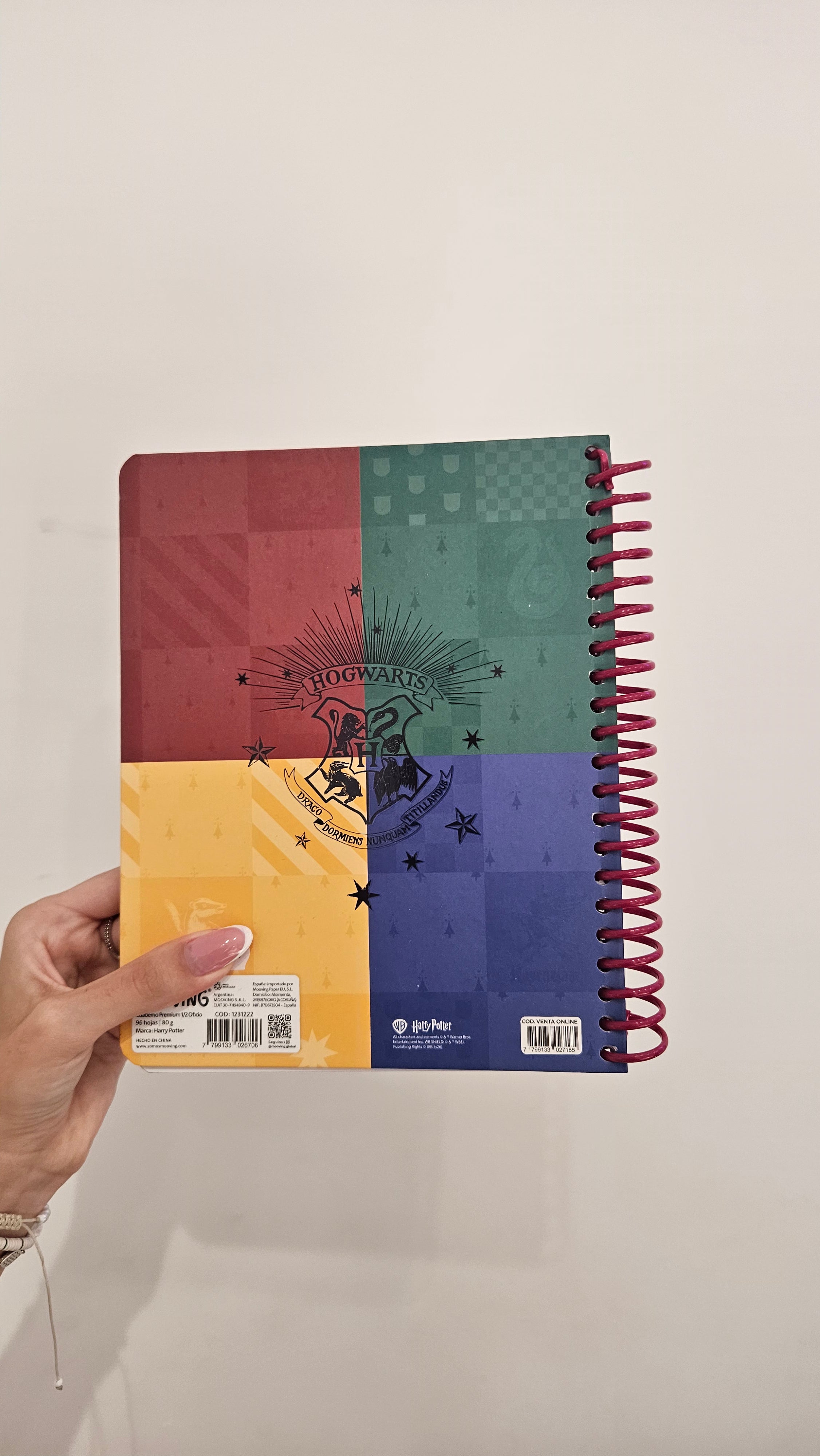 Caderno A5 em Espiral Quadriculado Harry Potter com Autocolantes e Envelope
