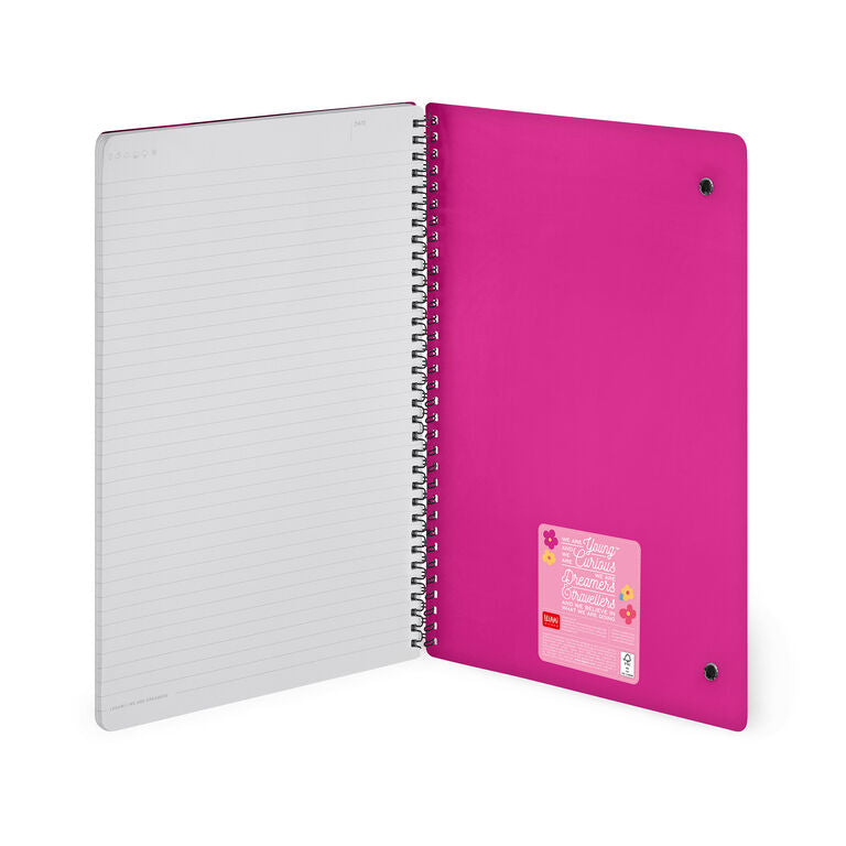 Caderno A4 em Espiral Pautado com Folha de Autocolantes Flores Legami