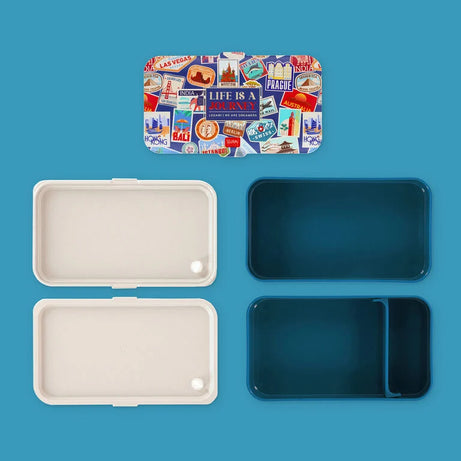 Caixa de Almoço com Divisórias Travel Stickers Legami