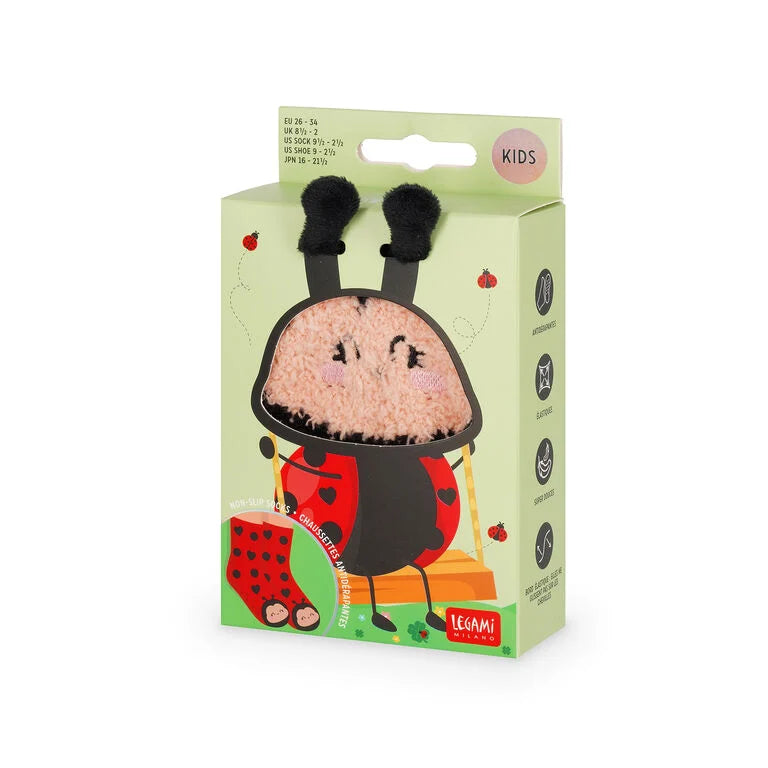 Meias Antiderrapante 3D Joaninha Tamanho 26-34 Legami