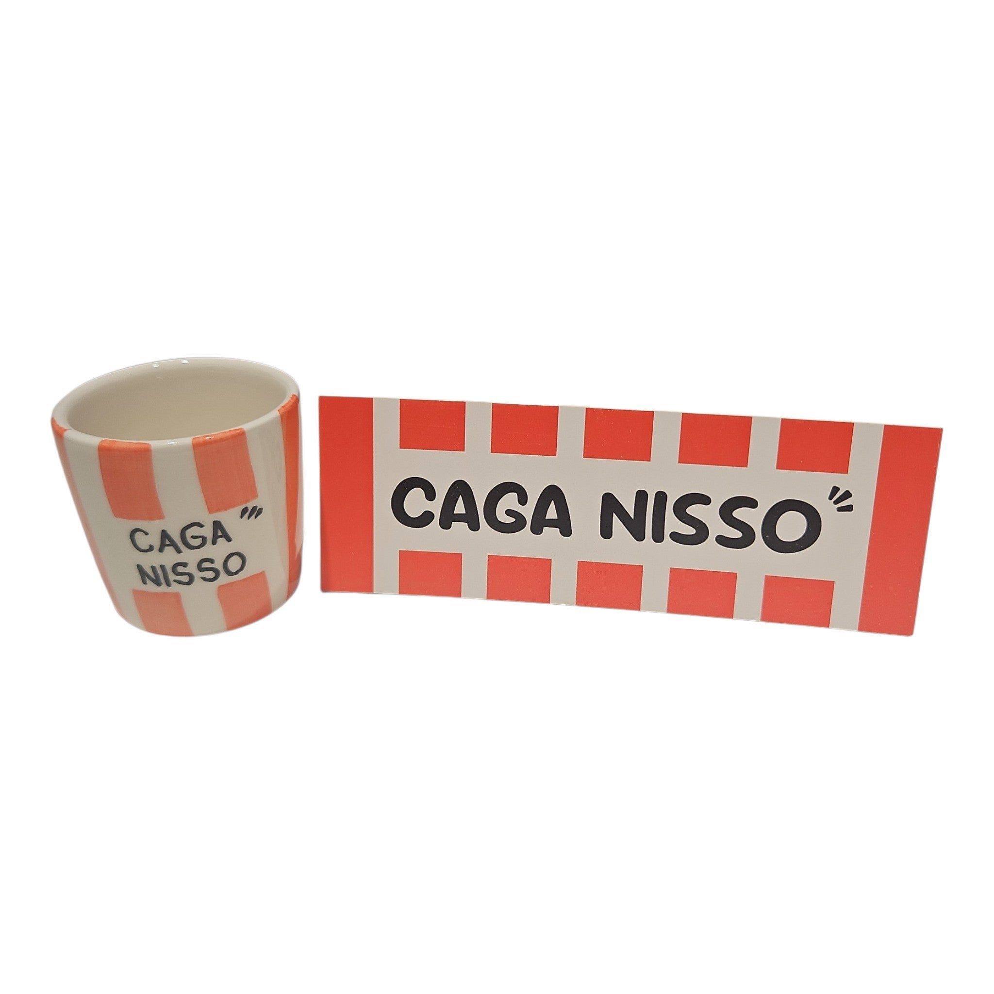 Copo Café "Caga Nisso" e Marcador de Livros Listrados