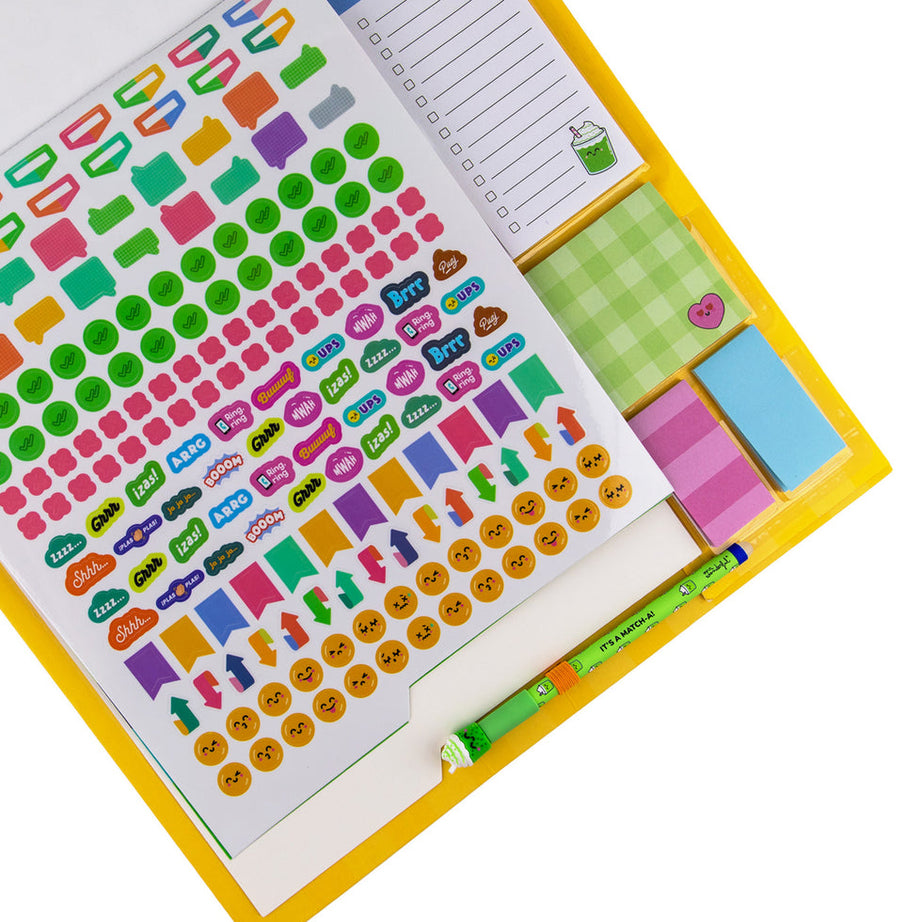 Calendário de Parede Magnético 2027 Mr.Wonderful com Caneta Apagável Exclusiva, Bloco de Notas, Post its e Autocolantes