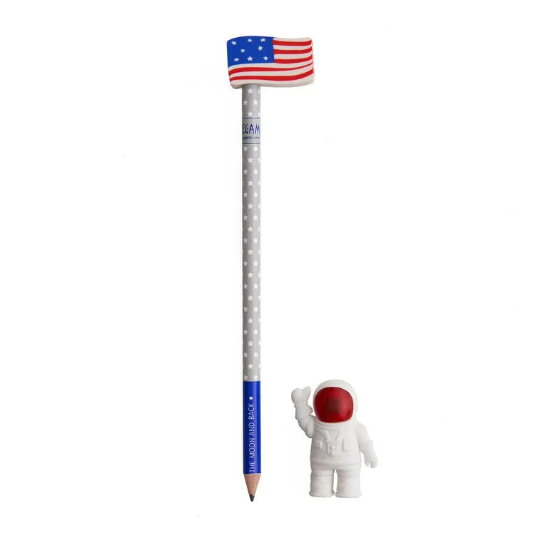 Conjunto Lápis com 2 Borrachas Astronauta Legami