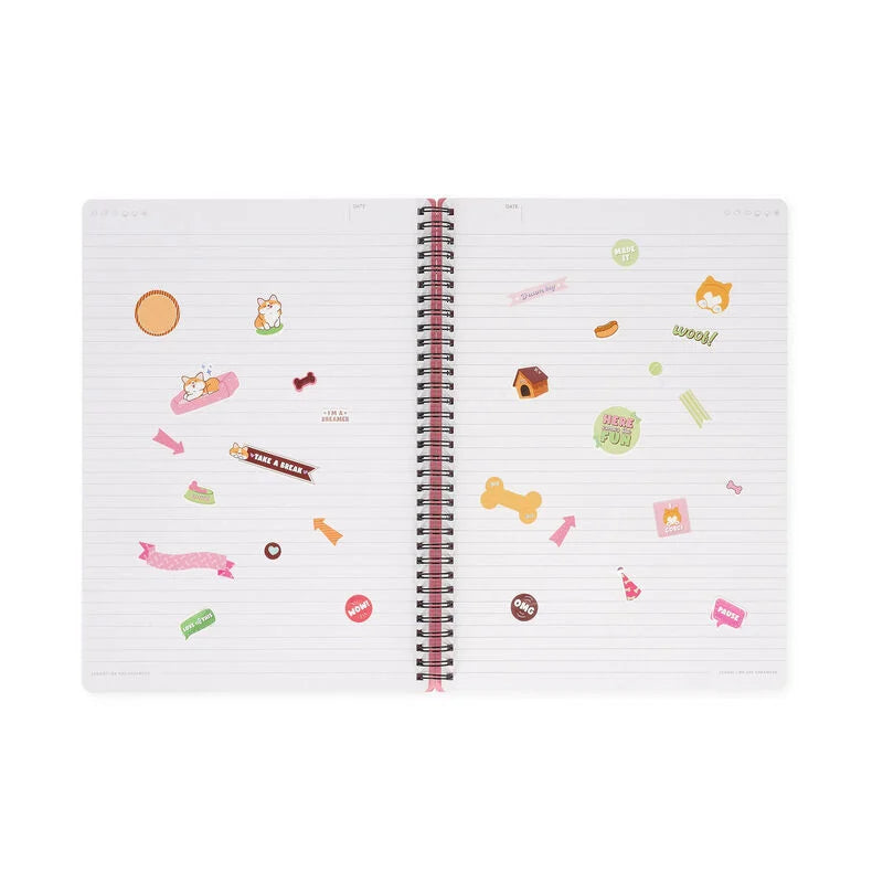 Caderno A4 Pautado Espiral Corgi Legami