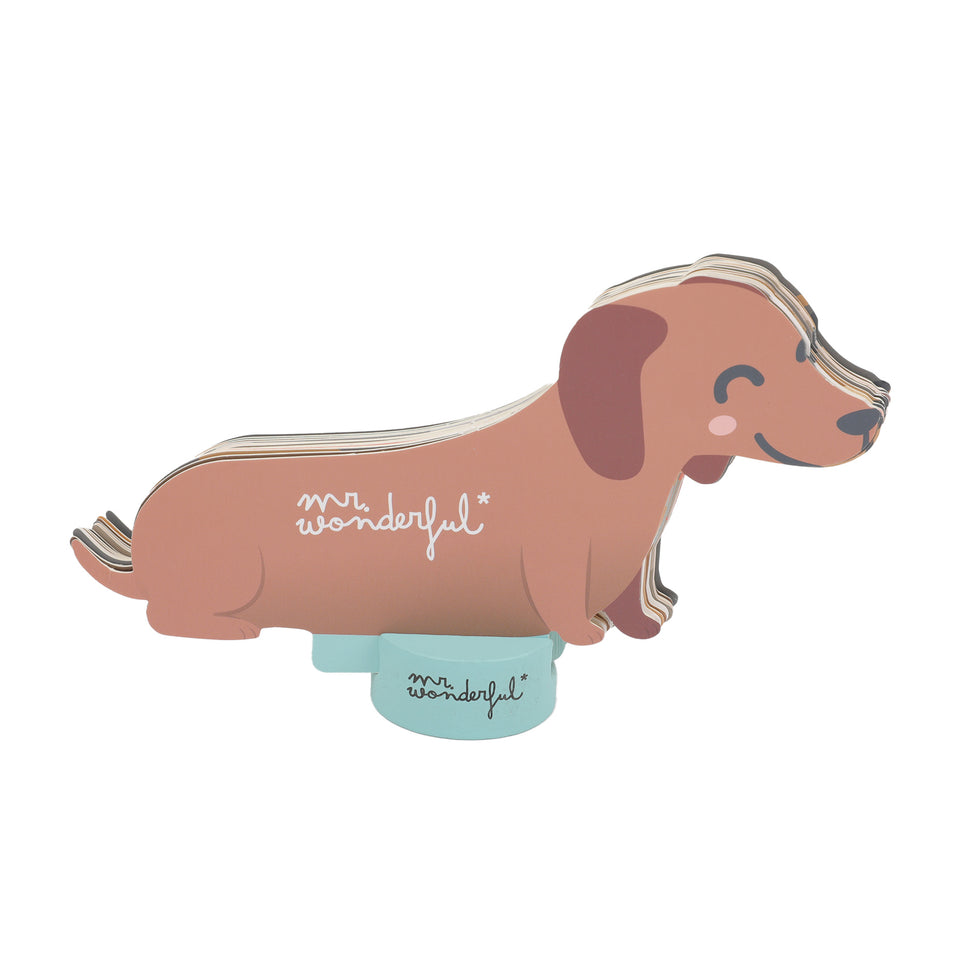 Calendário de Secretária Mr.Wonderful 2026 com base - Cão Salsicha