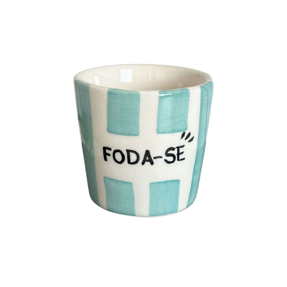 Copo Café "Foda-se" e Marcador de Livros Listrados
