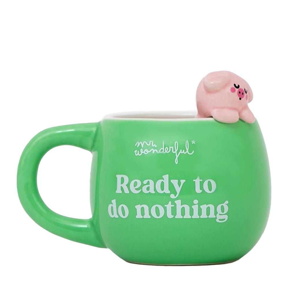 Caneca 3D Porco Lazy "Ready to do nothing" Mr.Wonderful