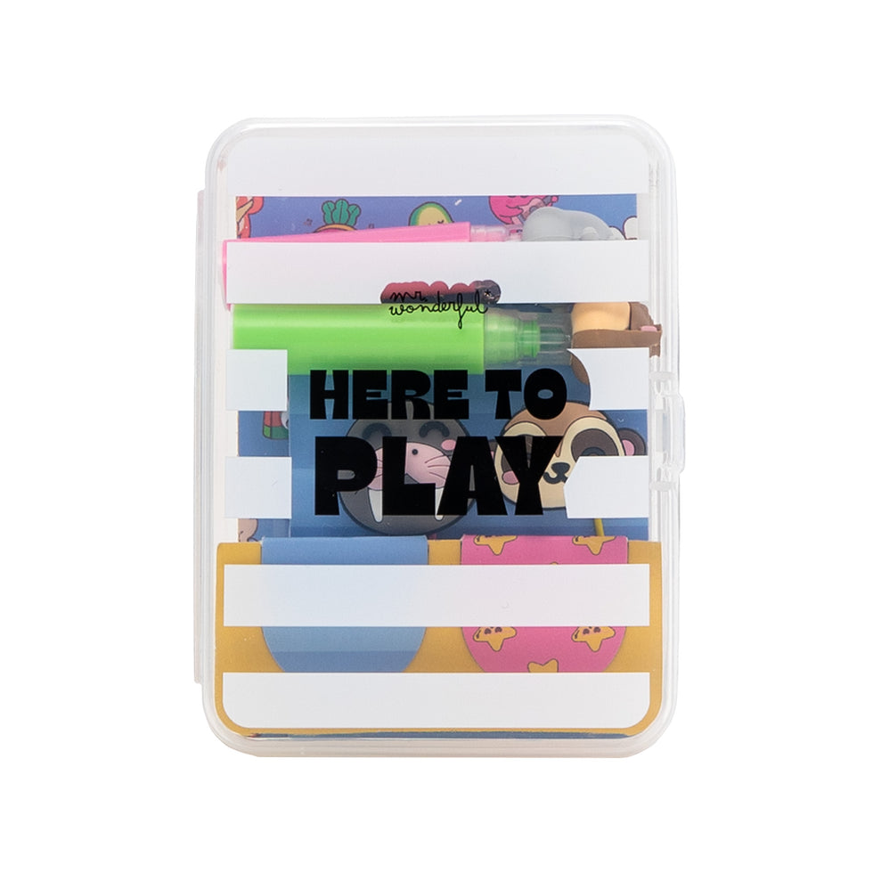 Kit de Papelaria e para Decorar Agenda Mr.Wonderful "Here to Play"