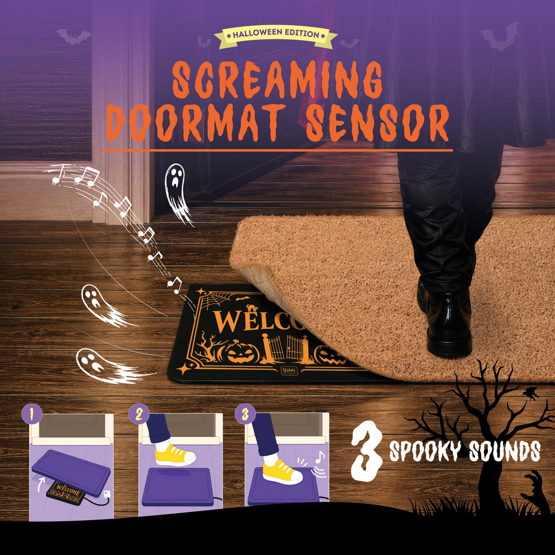 Brevemente - Tapete de Entrada com Efeitos Sonoros Halloween Legami