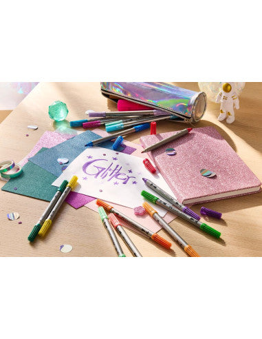 20 Marcadores com Glitter Dupla Ponta Faber-Castell