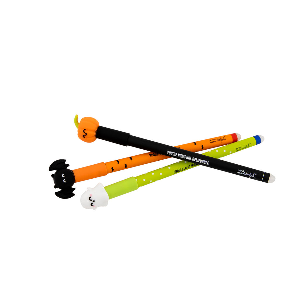 Conjunto 3 Canetas Apagáveis Edição Limitada Halloween Mr.Wonderful