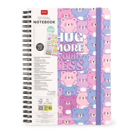 Caderno A4 Pautado Espiral Ursinho Legami