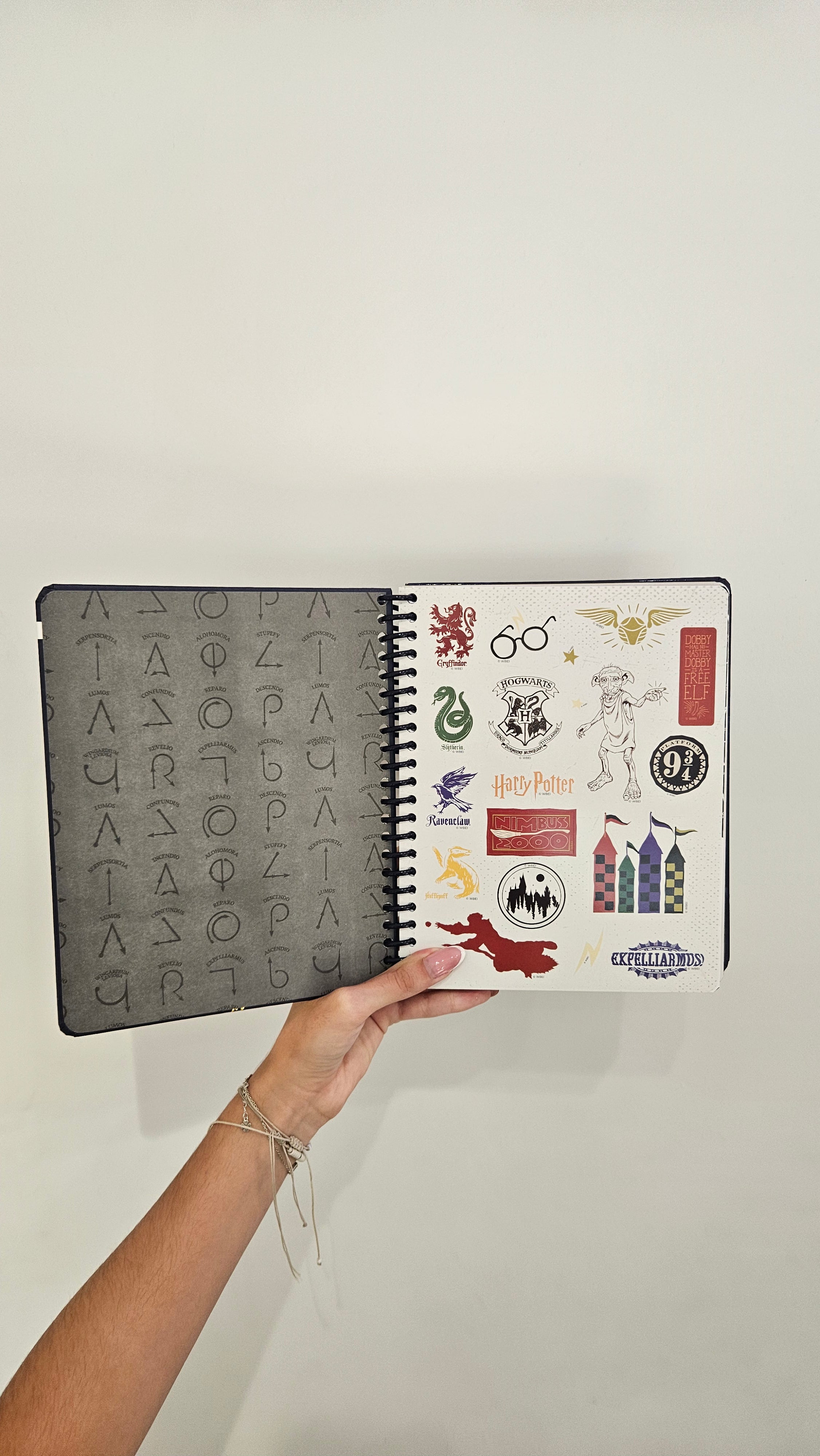 Caderno A5 em Espiral Quadriculado Harry Potter com Autocolantes e Envelope
