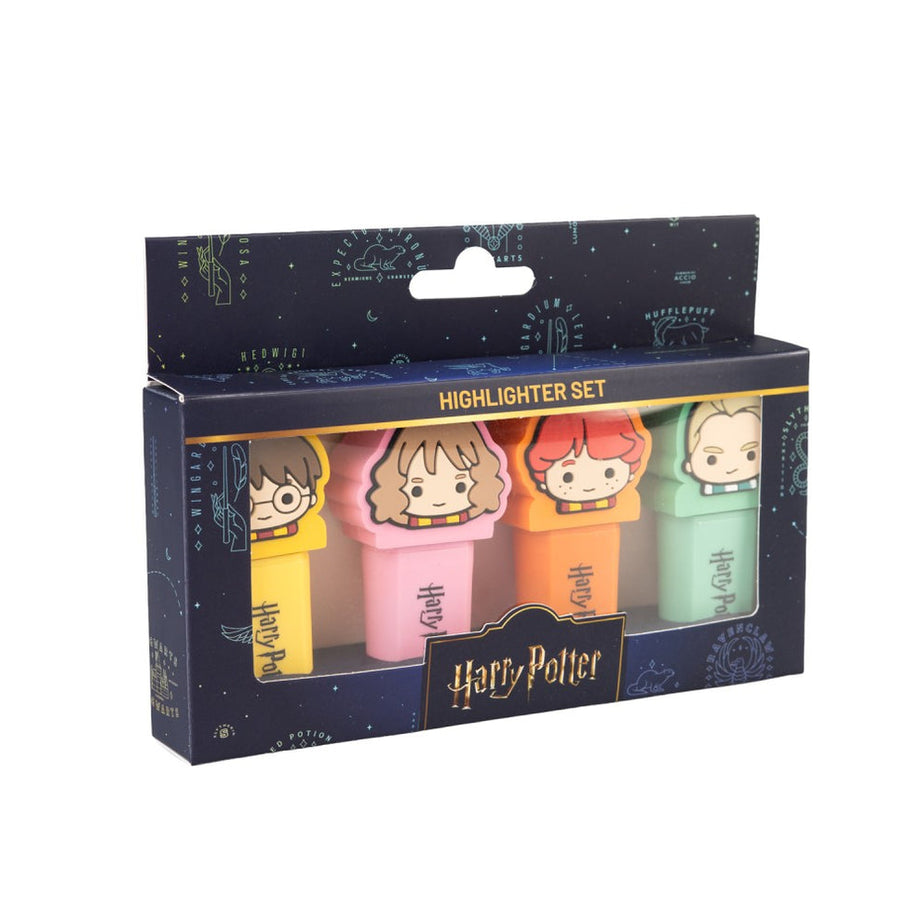 Conjunto 4 Sublinhadores Harry Potter com Tampas em 3D