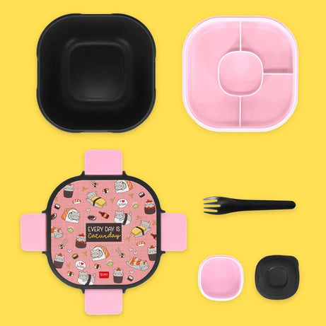 Caixa de almoço ( bowl) com Divisórias Sushi Cat Legami