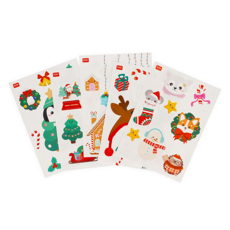 Pré-venda Conjunto de 75 Autocolantes Eletrostático Natal Legami