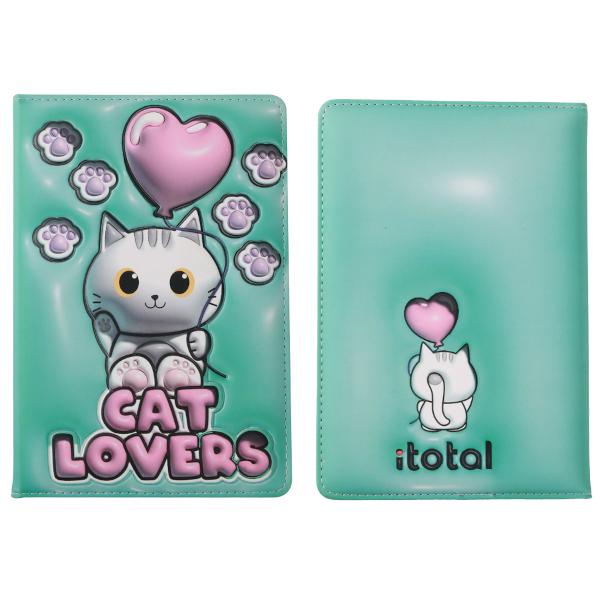 Caderno 3D A5 Gato Branco Folhas Lisas Itotal
