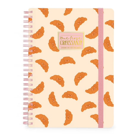 Caderno A4 em Espiral Pautado com Folha de Autocolantes Croissant Legami