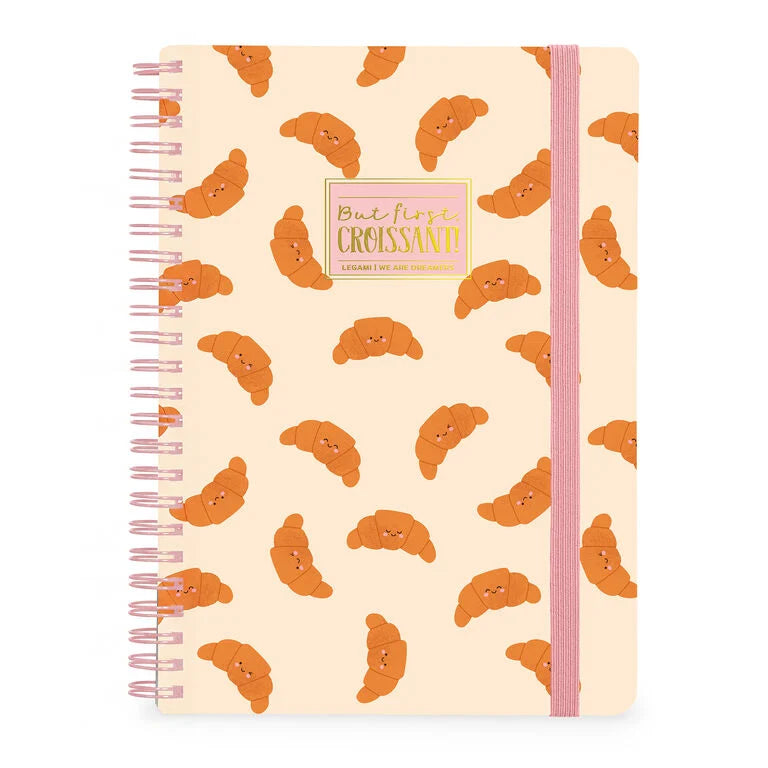 Caderno A4 em Espiral Pautado com Folha de Autocolantes Croissant Legami