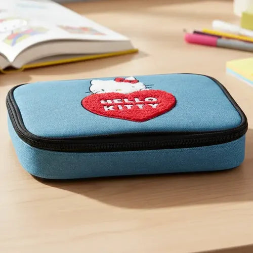Estojo Grande Hello Kitty com Divisórias Interiores para Canetas
