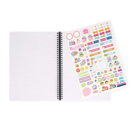 Caderno A4 em Espiral Pautado com Folha de Autocolantes Gato Legami