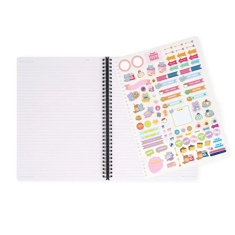 Caderno A4 em Espiral Pautado com Folha de Autocolantes Gato Legami