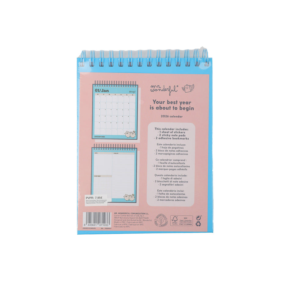 Calendário de Secretária Mr.Wonderful 2026 "No Filters"
