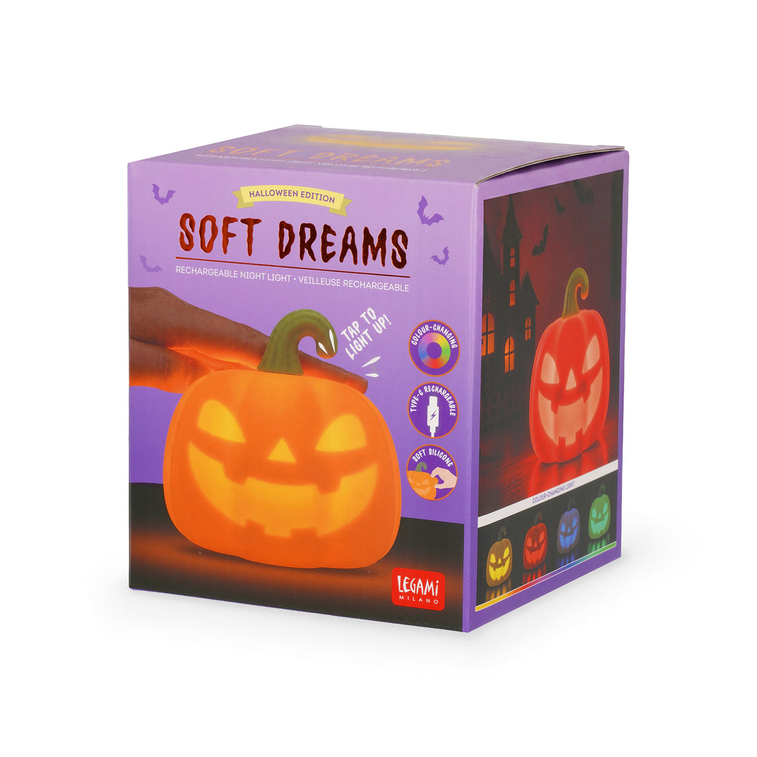 Brevemente - Abóbora Luz Recarregável em Silicone Halloween Legami