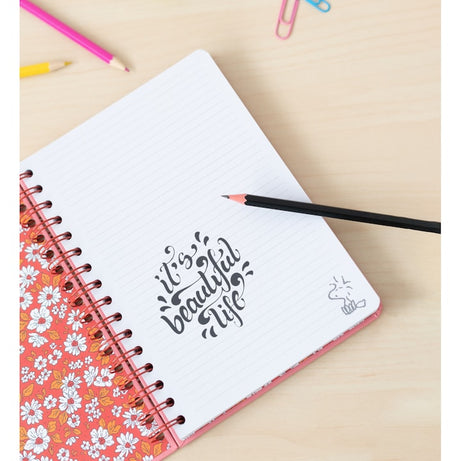 Caderno A5 em Espiral Pautado Snoopy Love Yourself