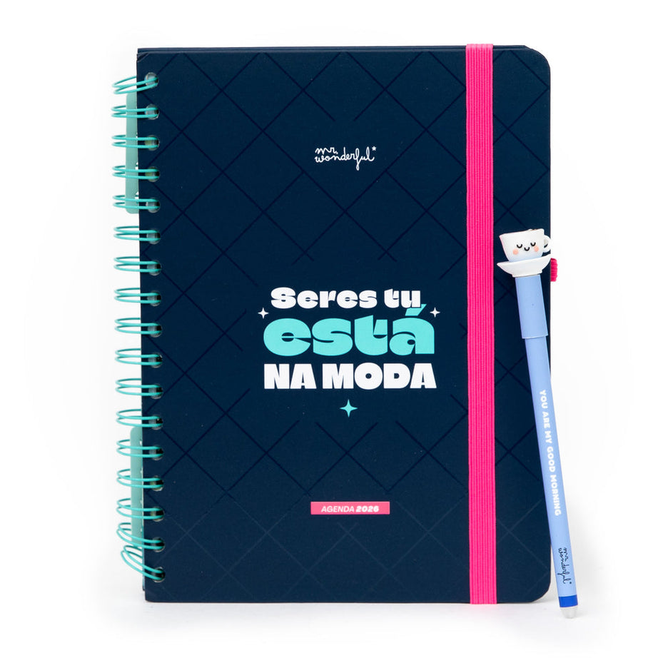 Agenda Semanal Mr.Wonderful 2026 - Seres tu está na moda - Com Caneta Exclusiva