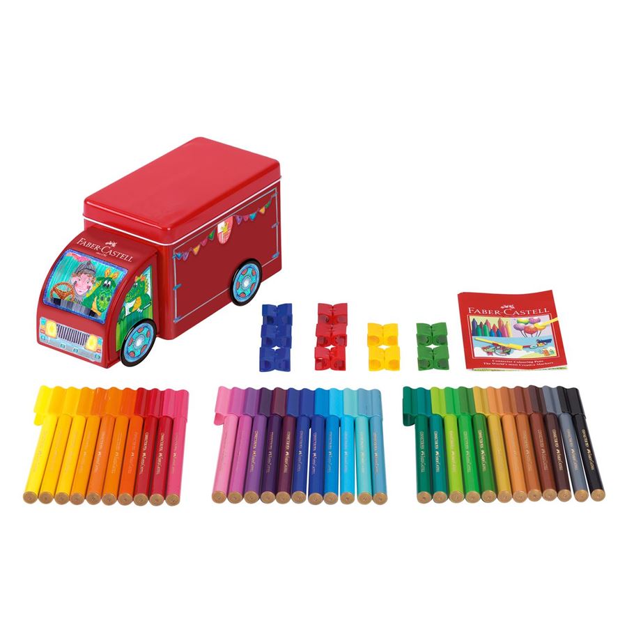 Camião com 33 Marcadores e 10 Conectores para Ligar as Cores Faber-Castell