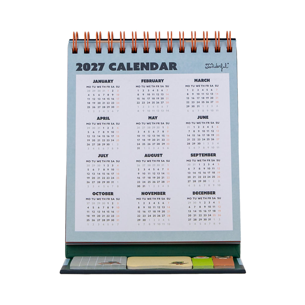 Calendário de Secretária 2027 Mr.Wonderful "Quack & Roll" com Post Its