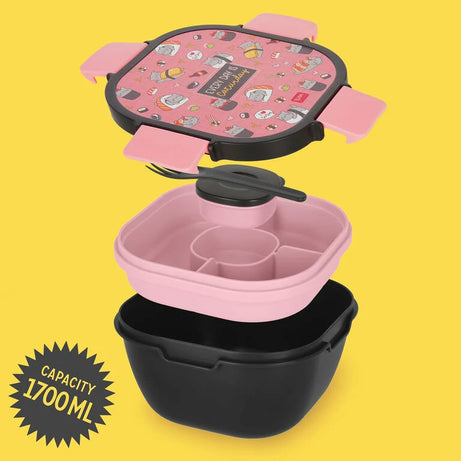 Caixa de almoço ( bowl) com Divisórias Sushi Cat Legami