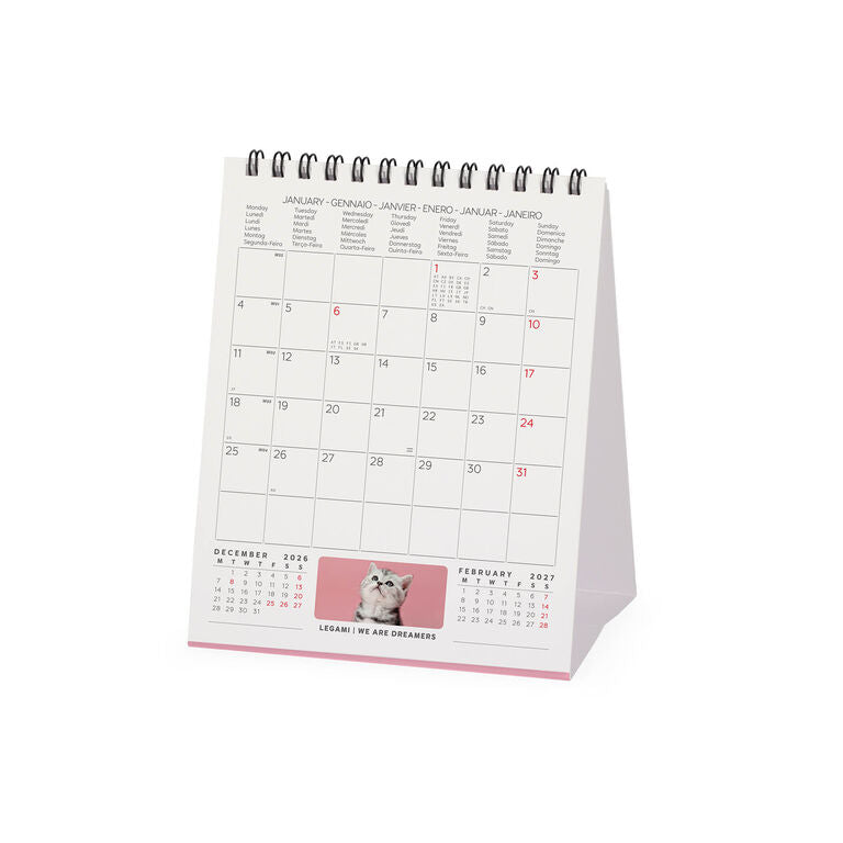 Calendário de Mesa 2027 Gatinhos Kittens Legami
