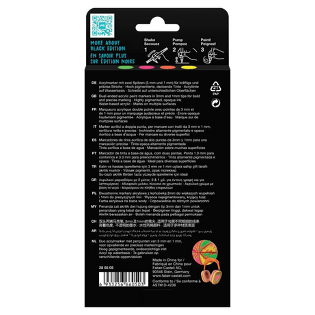 Conjunto 4 Marcadores Acrílicos Black Edition Faber-Castell