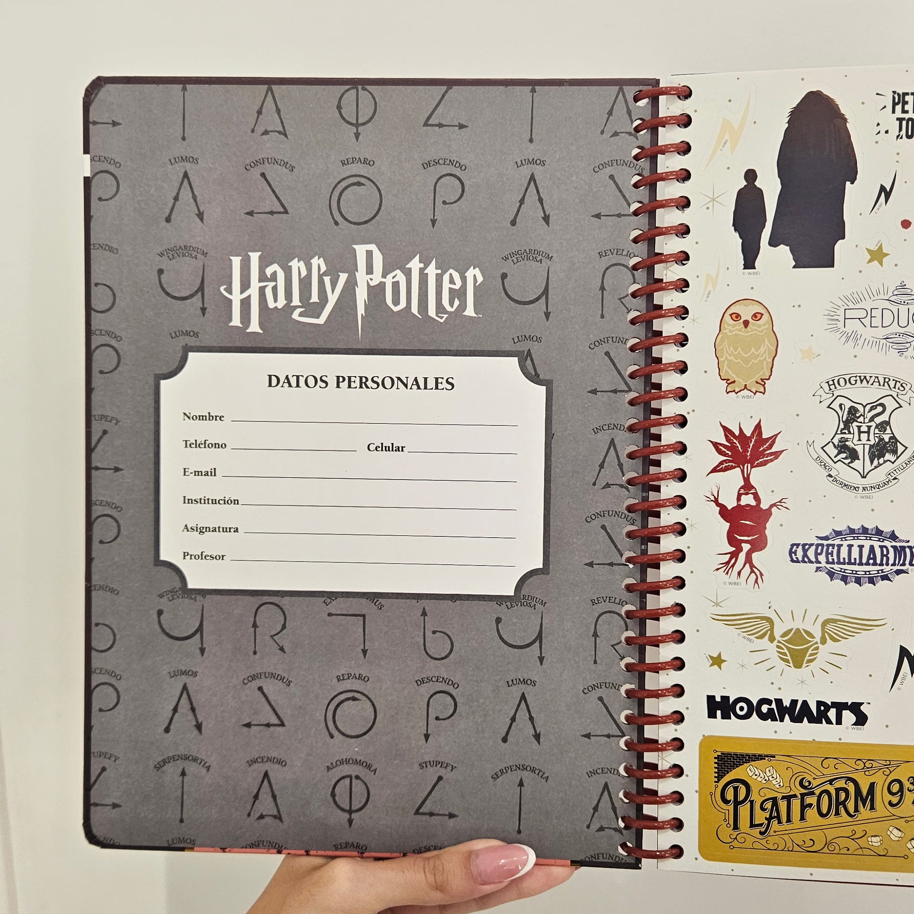 Caderno A4 em Espiral Quadriculado Harry Potter com Autocolantes e Envelope