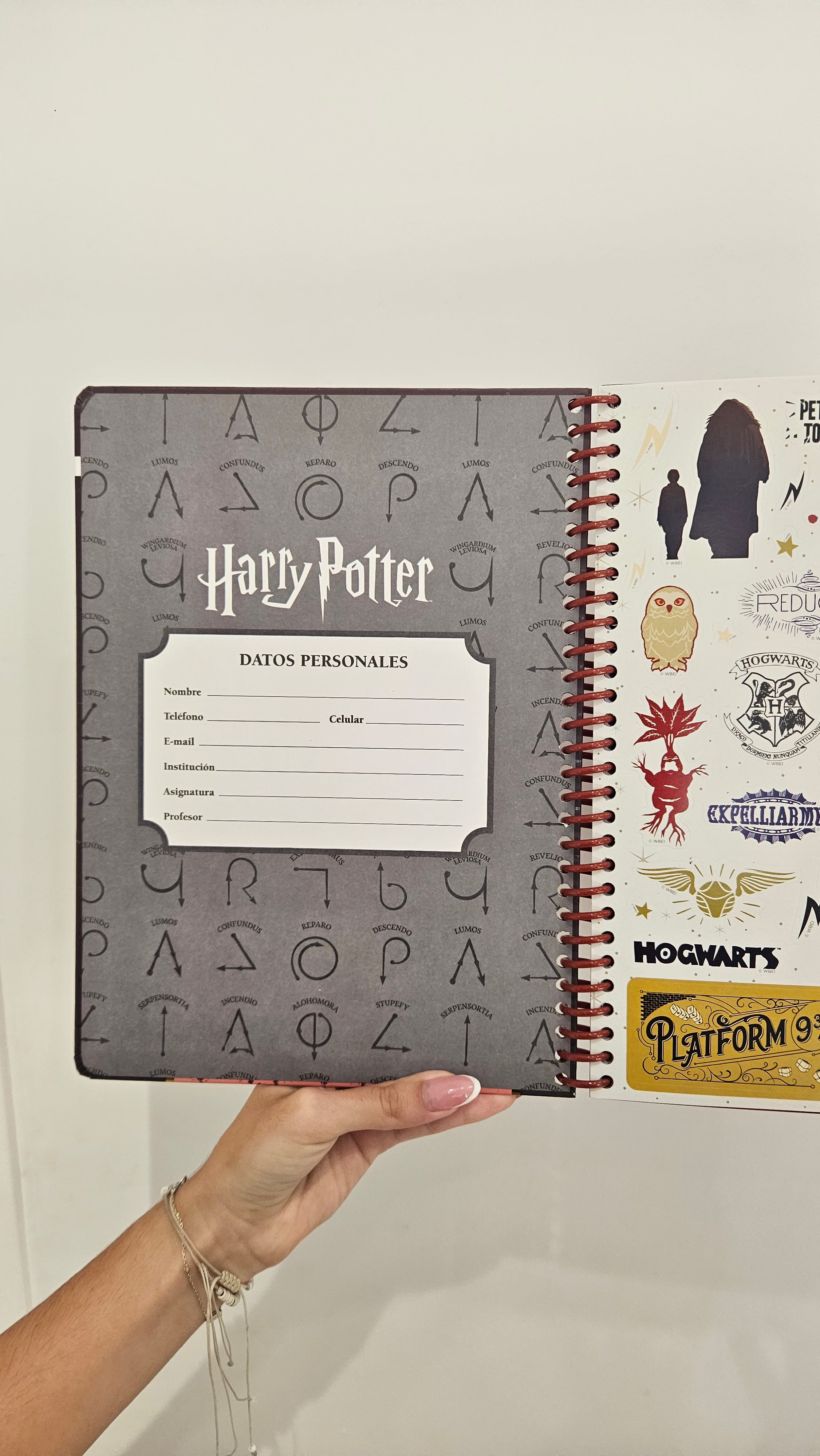Caderno A4 em Espiral Quadriculado Harry Potter com Autocolantes e Envelope