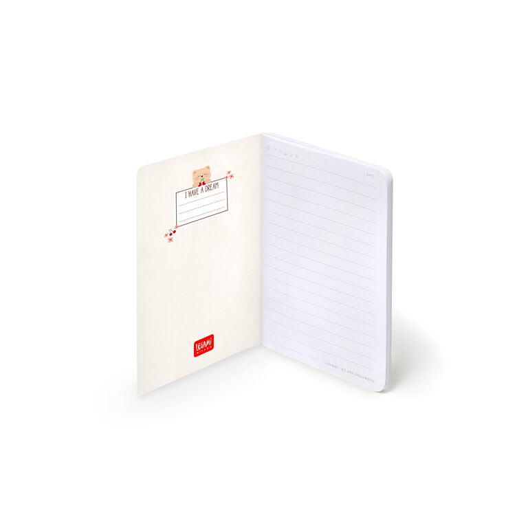 Caderno A6 Pautado Urso Legami