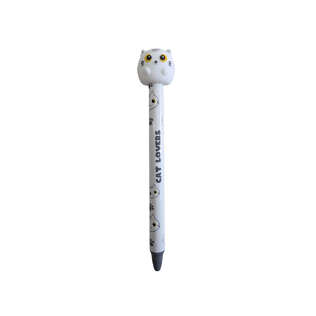 Caneta Apagável Gato Branco 3D Itotal