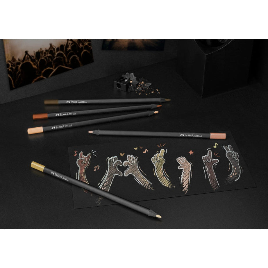 Conjunto 12 Lápis Colorir Black Edição Tons de Pele Faber-Castell