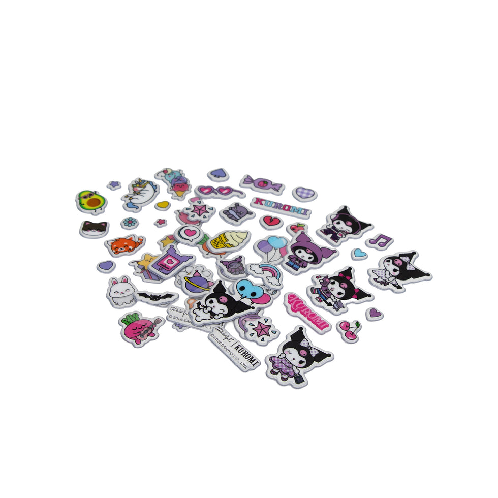 Conjunto Autocolantes com Relevo Kuromi Mr.Wonderful