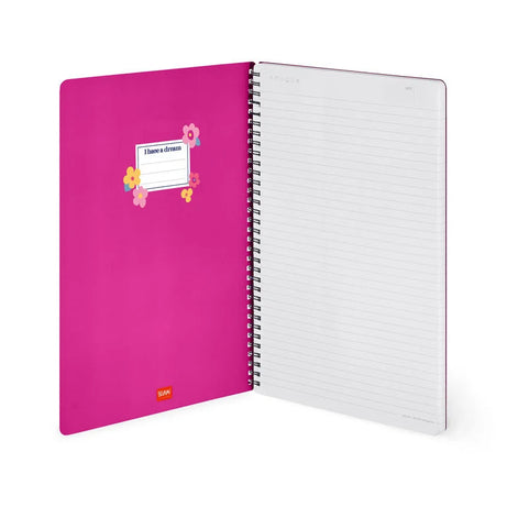Caderno A4 em Espiral Pautado com Folha de Autocolantes Flores Legami
