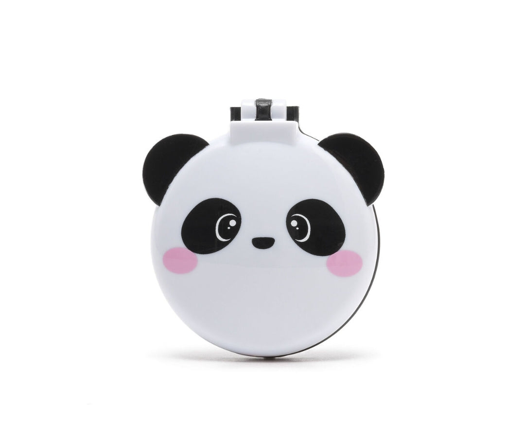 Escova Cabelo com Espelho Panda Legami