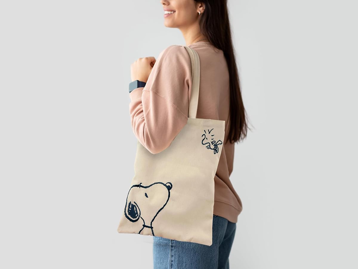 Totte Bag Snoopy com Bordado e Estampado Banda Desenhada