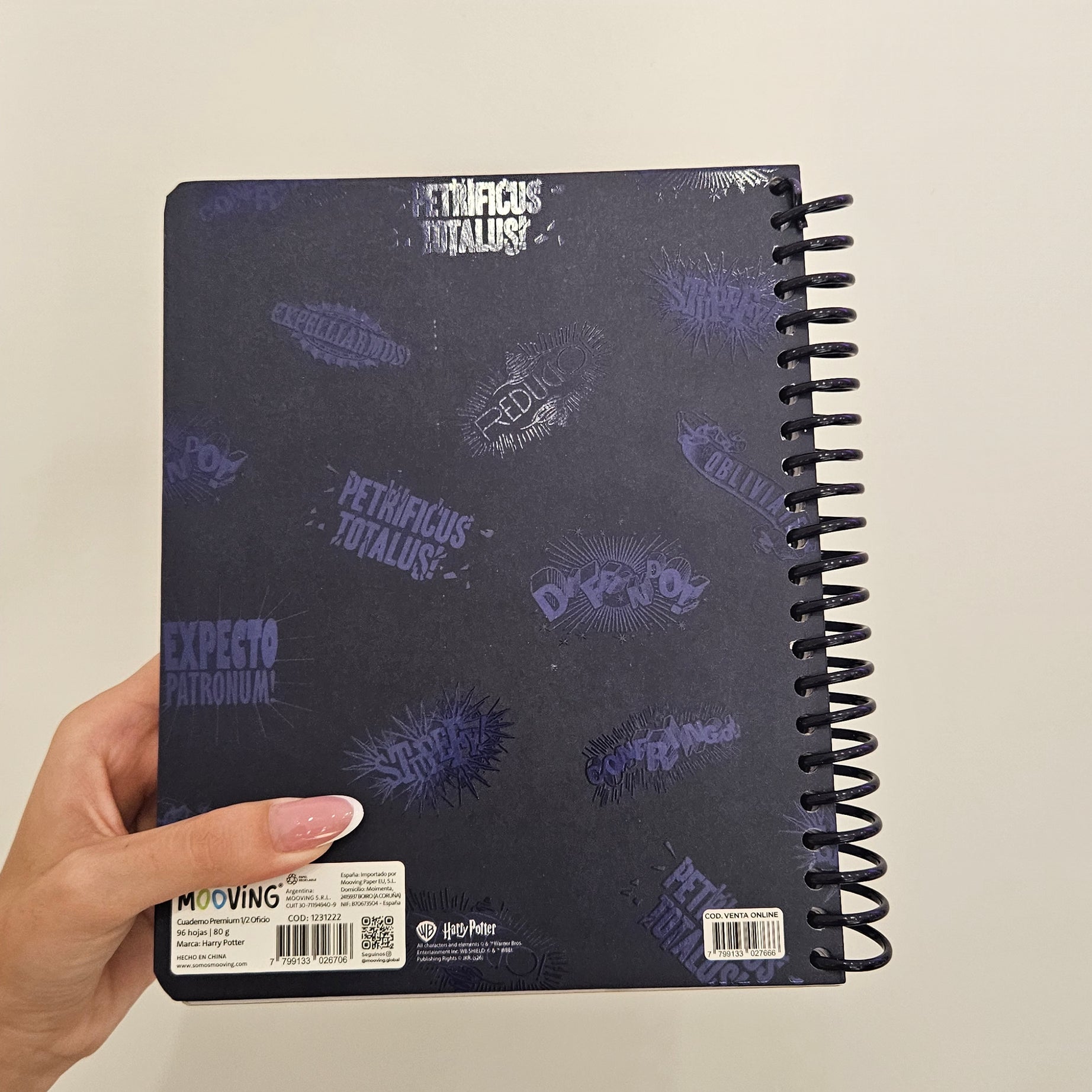 Caderno A5 em Espiral Quadriculado Harry Potter com Autocolantes e Envelope