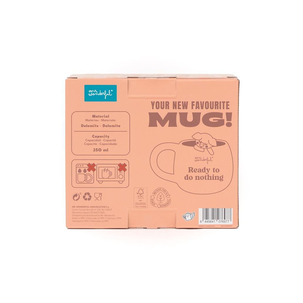 Caneca 3D Porco Lazy "Ready to do nothing" Mr.Wonderful