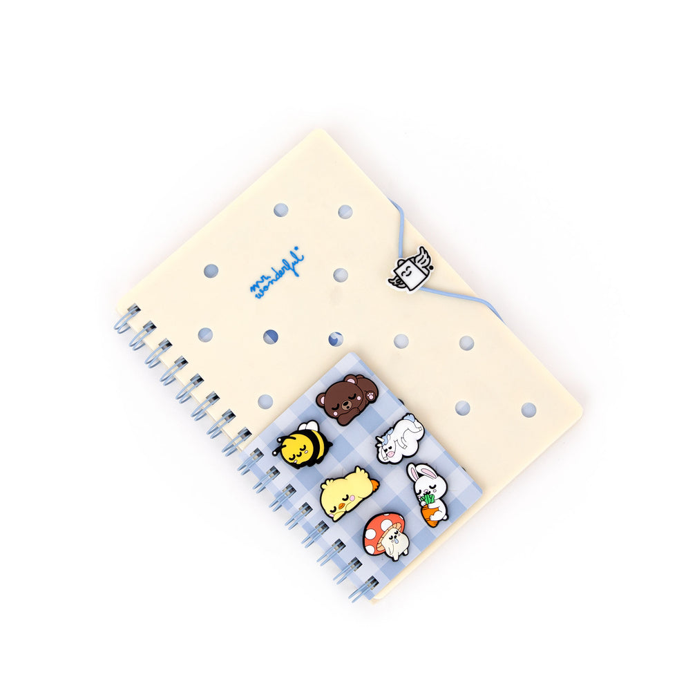 Caderno Espiral A5 com Pins Lazy Mr.Wonderful